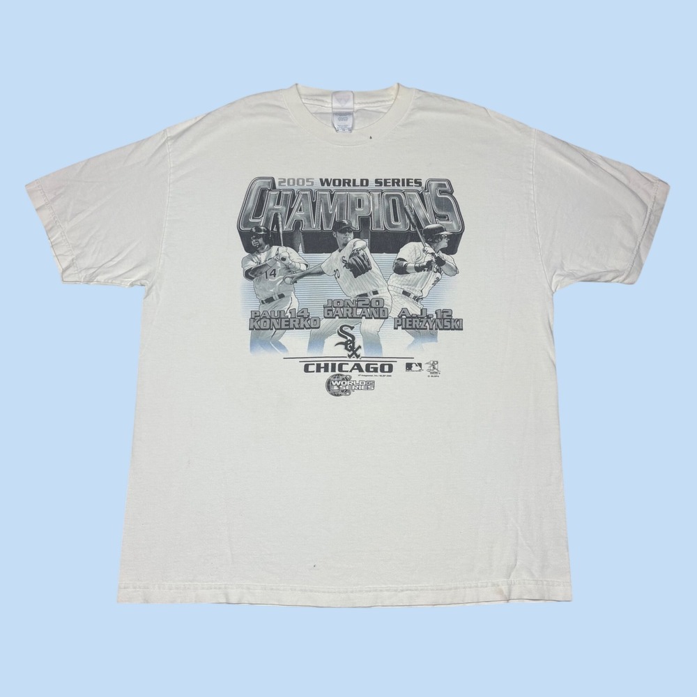 Majestic Chicago White Sox 2005 World Series Champions T-Shirt White XL Mens